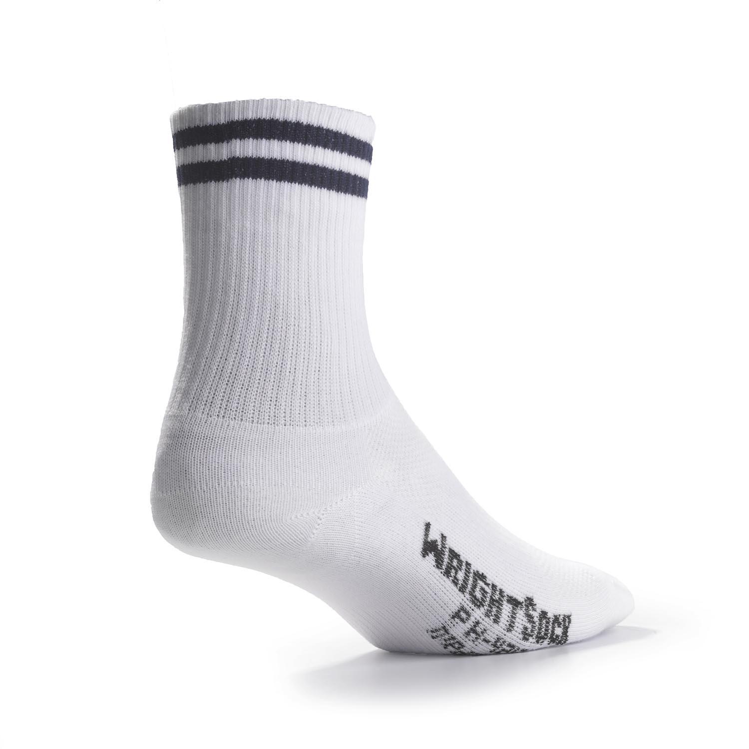 White Wrightsock Cushioned DLX Crew - L