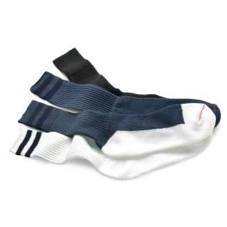 Crew Socks - Navy w/Navy Stripes - Large